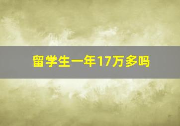 留学生一年17万多吗