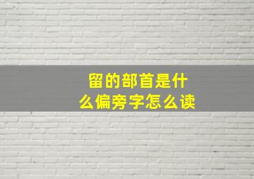 留的部首是什么偏旁字怎么读