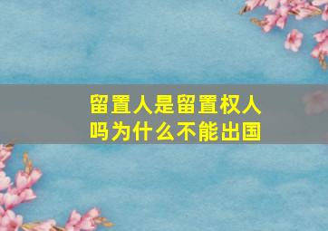 留置人是留置权人吗为什么不能出国