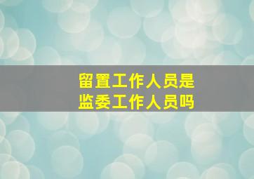 留置工作人员是监委工作人员吗