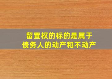 留置权的标的是属于债务人的动产和不动产