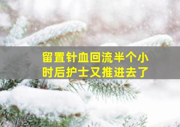 留置针血回流半个小时后护士又推进去了