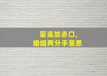 留连加赤口,婚姻两分手意思