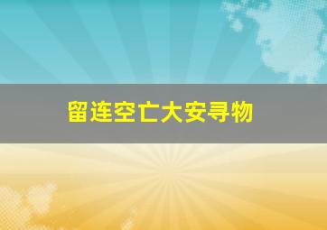 留连空亡大安寻物