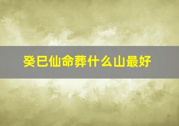 癸巳仙命葬什么山最好