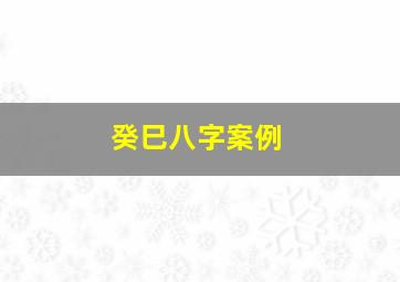 癸巳八字案例