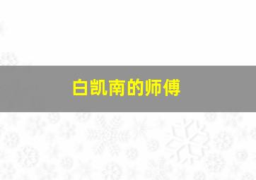 白凯南的师傅