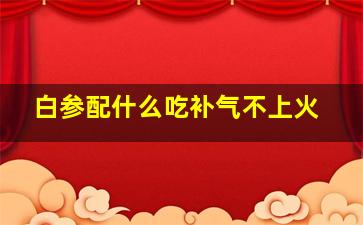 白参配什么吃补气不上火