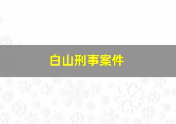 白山刑事案件