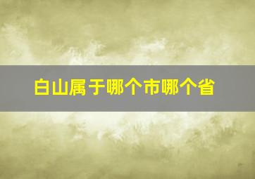 白山属于哪个市哪个省