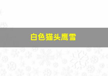 白色猫头鹰雪