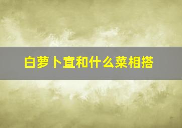 白萝卜宜和什么菜相搭