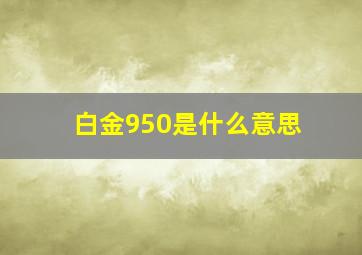 白金950是什么意思