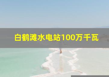 白鹤滩水电站100万千瓦