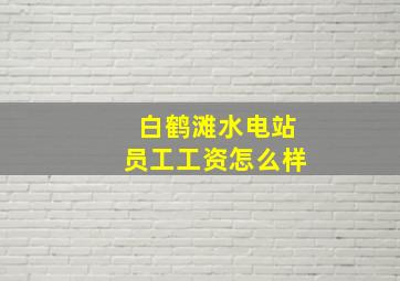 白鹤滩水电站员工工资怎么样