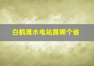 白鹤滩水电站属哪个省