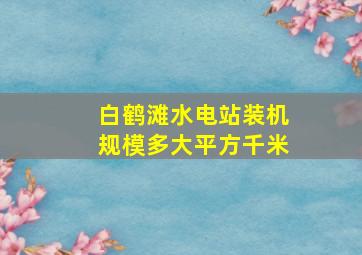 白鹤滩水电站装机规模多大平方千米