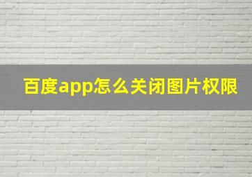 百度app怎么关闭图片权限