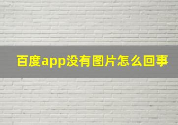 百度app没有图片怎么回事