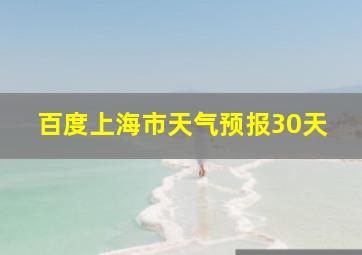 百度上海市天气预报30天