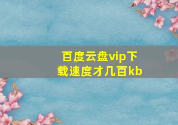 百度云盘vip下载速度才几百kb