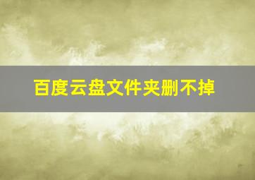 百度云盘文件夹删不掉