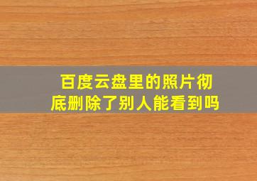 百度云盘里的照片彻底删除了别人能看到吗