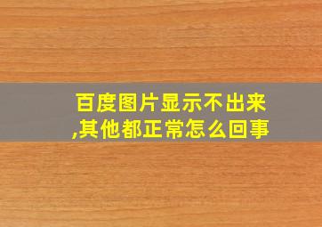 百度图片显示不出来,其他都正常怎么回事