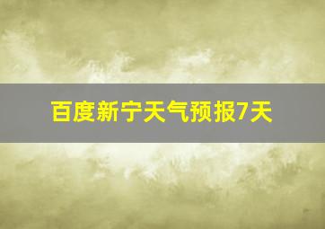 百度新宁天气预报7天