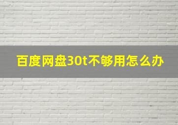 百度网盘30t不够用怎么办