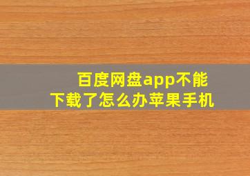 百度网盘app不能下载了怎么办苹果手机