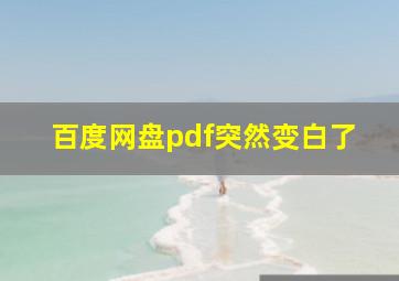 百度网盘pdf突然变白了