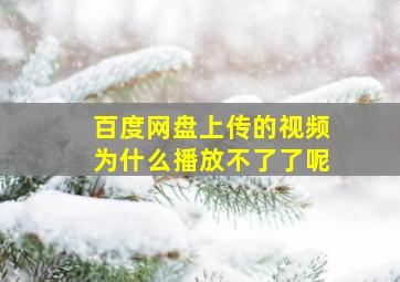 百度网盘上传的视频为什么播放不了了呢