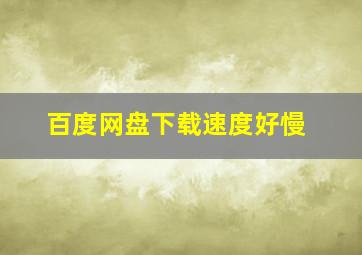 百度网盘下载速度好慢