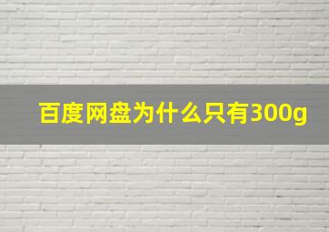 百度网盘为什么只有300g