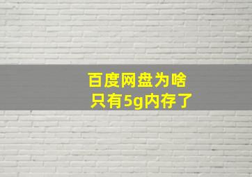 百度网盘为啥只有5g内存了