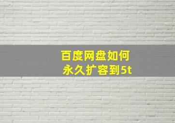 百度网盘如何永久扩容到5t