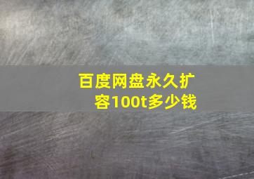 百度网盘永久扩容100t多少钱