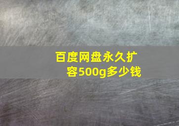 百度网盘永久扩容500g多少钱