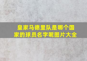 皇家马德里队是哪个国家的球员名字呢图片大全