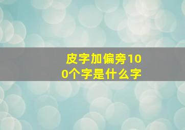 皮字加偏旁100个字是什么字