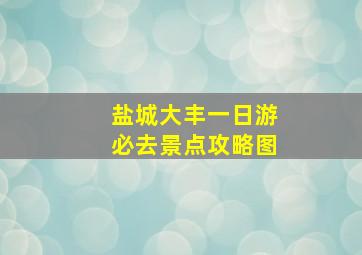 盐城大丰一日游必去景点攻略图