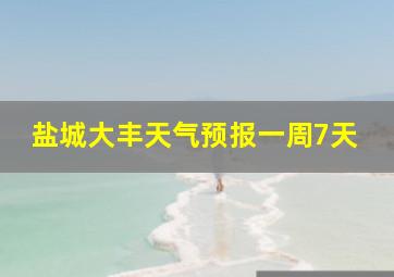 盐城大丰天气预报一周7天