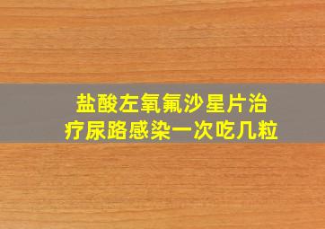 盐酸左氧氟沙星片治疗尿路感染一次吃几粒