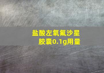 盐酸左氧氟沙星胶囊0.1g用量