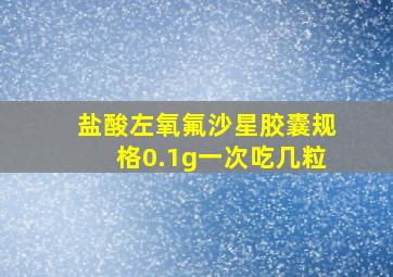 盐酸左氧氟沙星胶囊规格0.1g一次吃几粒