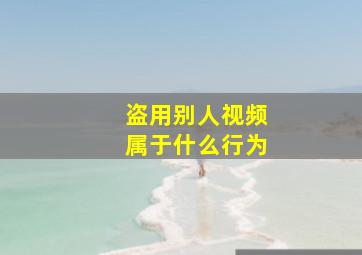 盗用别人视频属于什么行为