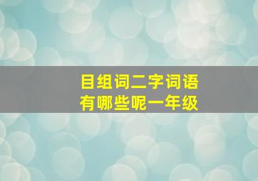 目组词二字词语有哪些呢一年级