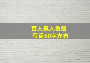 盲人摸人看图写话50字左右