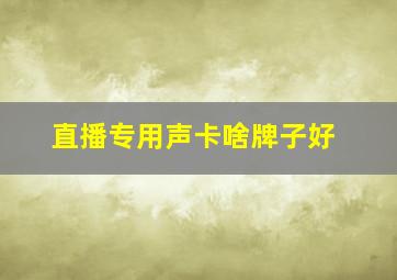 直播专用声卡啥牌子好